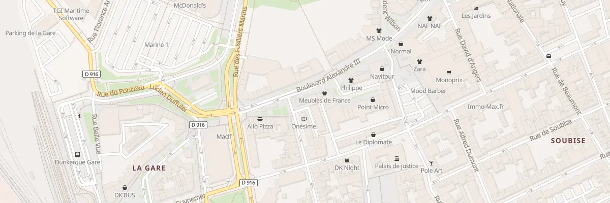 Plan du 30 Pas Pierre et Marie Curie à Dunkerque
