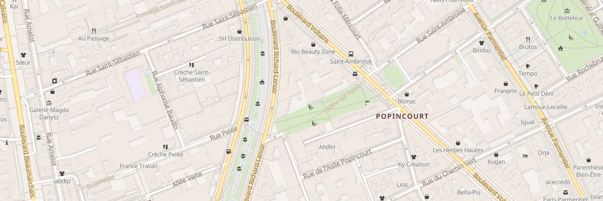 Plan du 68 Bd Richard Lenoir à Paris 11e Arrondissement