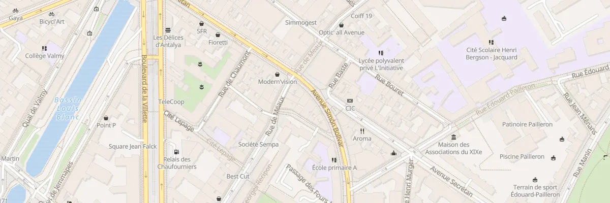 Plan du 129 Av Simon Bolivar à Paris 19e Arrondissement