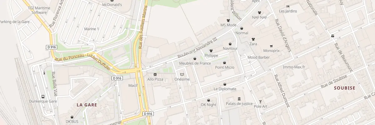 Plan du 28 Pas Pierre et Marie Curie à Dunkerque