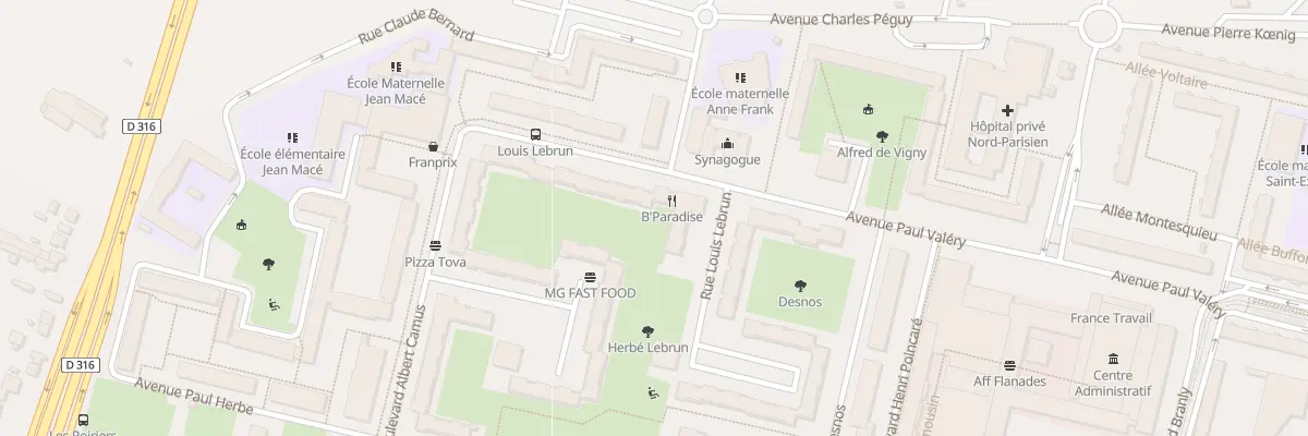Plan du 24 All Leon Paul Fargue à Sarcelles