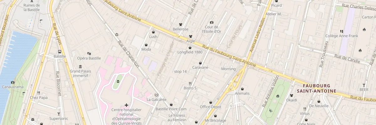 Plan du 76 Rue du Faubourg Saint-Antoine à Paris 12e Arrondissement