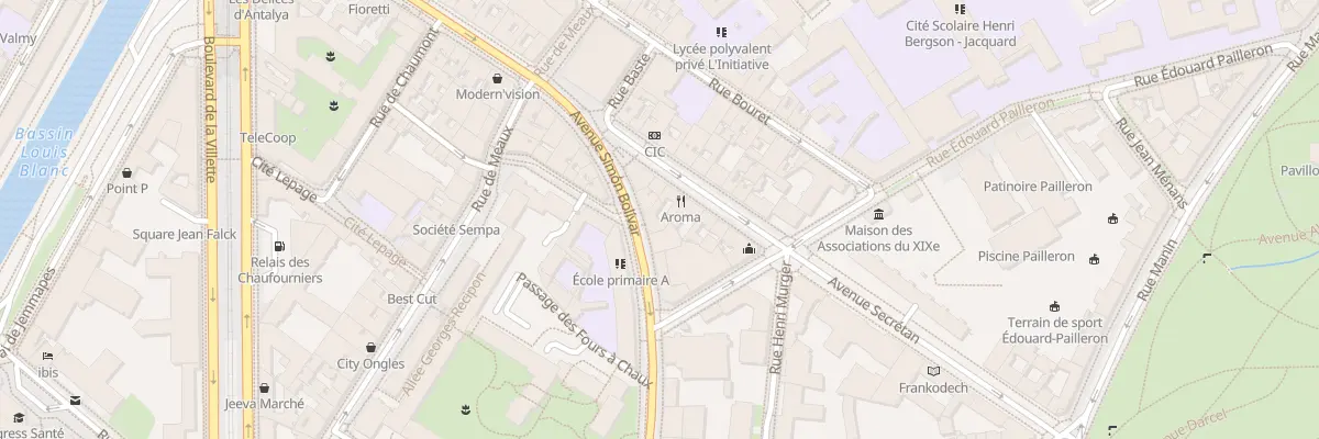 Plan du 122 Av Simon Bolivar à Paris 19e Arrondissement