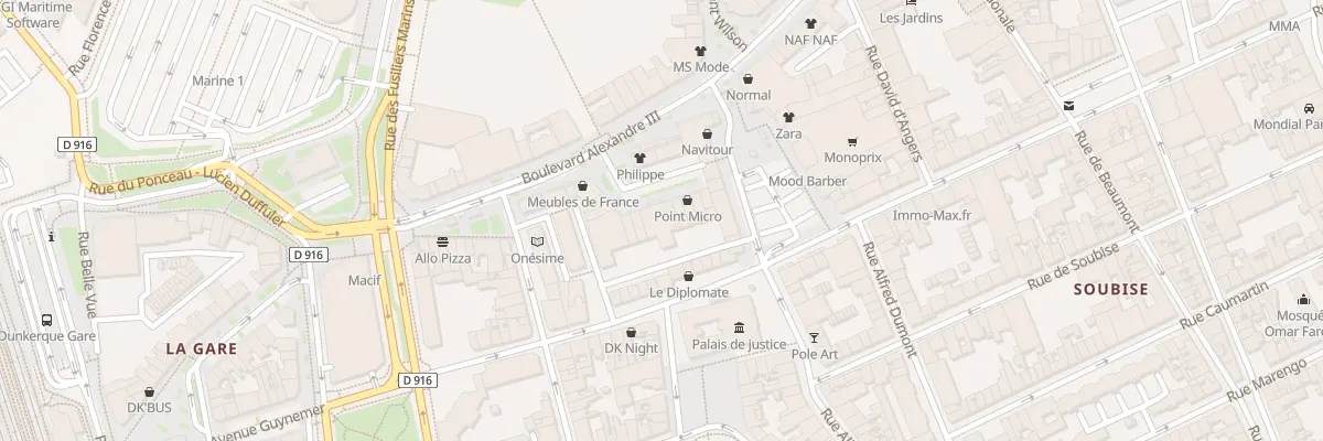 Plan du 12 Pas Pierre et Marie Curie à Dunkerque