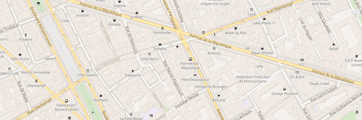 Plan du 77 Av Parmentier à Paris 11e Arrondissement