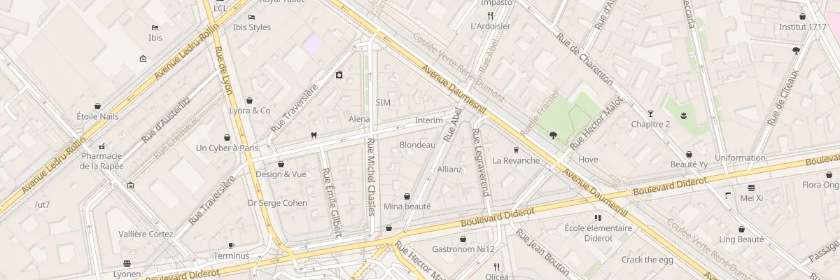 Plan du 14 Rue Parrot à Paris 12e Arrondissement