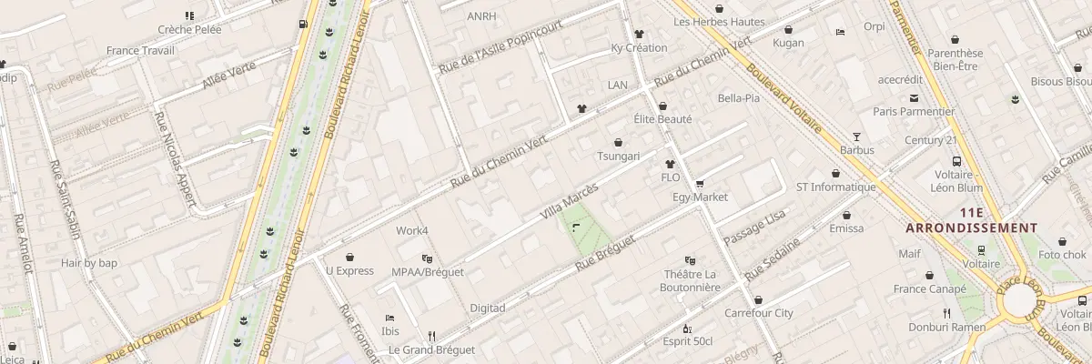 Plan du 42 Rue du Chemin Vert à Paris 11e Arrondissement