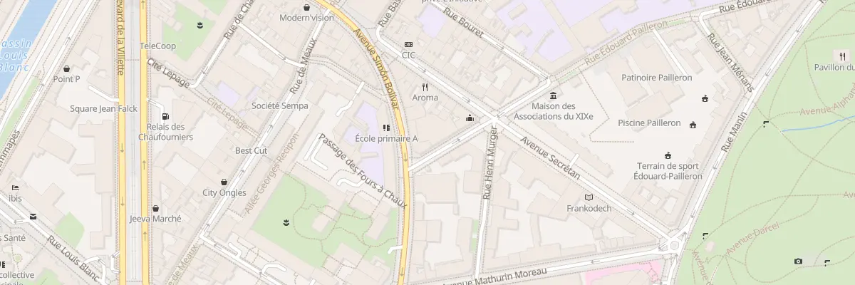 Plan du 116 Av Simon Bolivar à Paris 19e Arrondissement