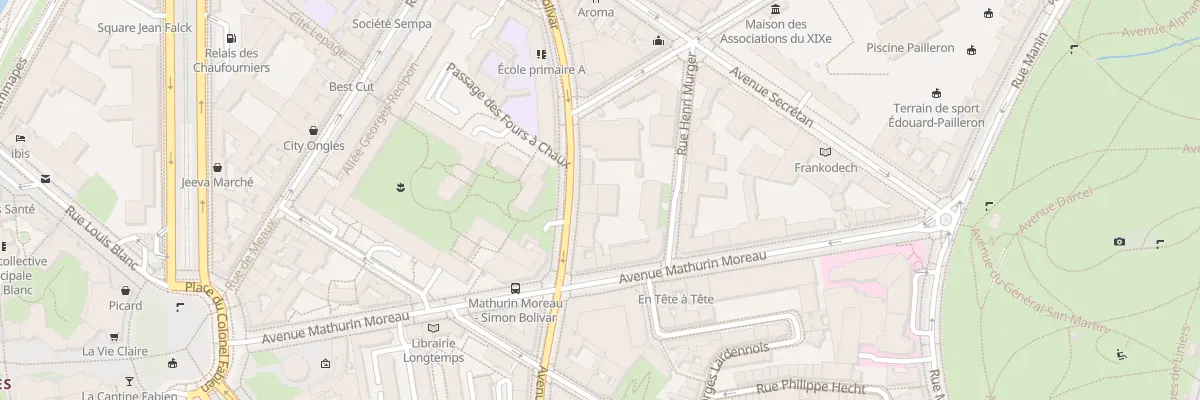 Plan du 110 Av Simon Bolivar à Paris 19e Arrondissement