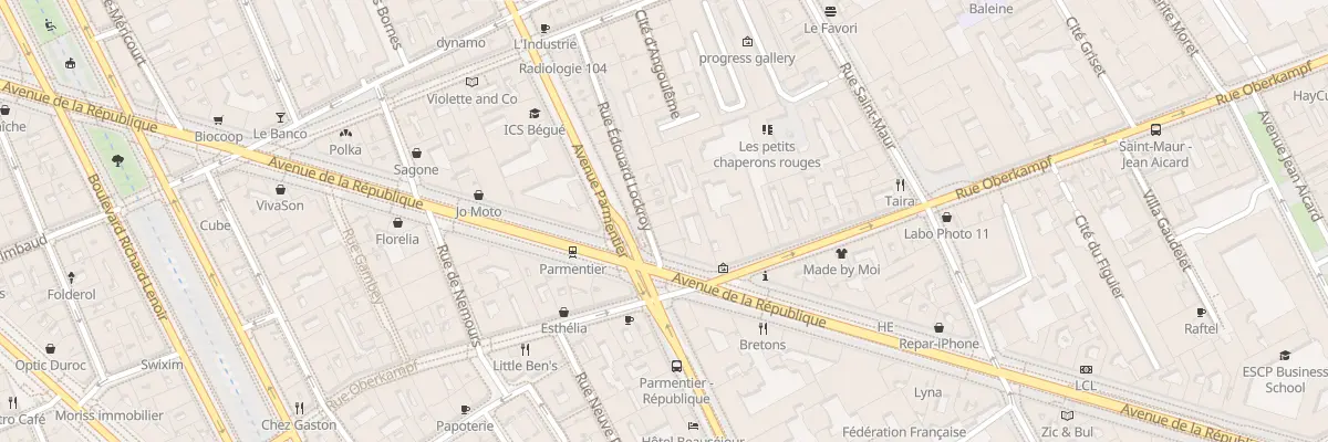 Plan du 88T Av Parmentier à Paris 11e Arrondissement