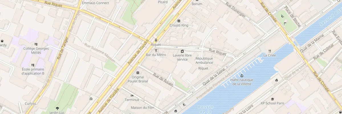 Plan du 15 Rue Riquet à Paris 19e Arrondissement