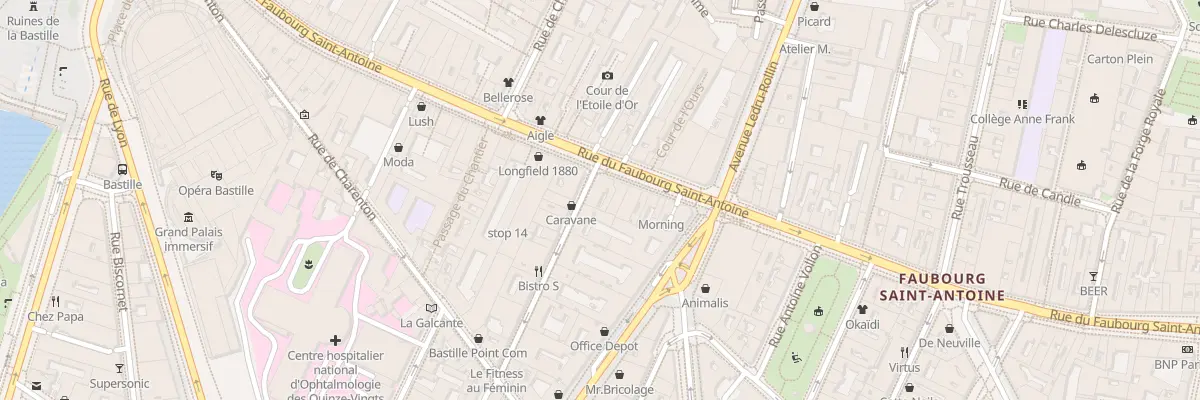 Plan du 82 Rue du Faubourg Saint-Antoine à Paris 12e Arrondissement