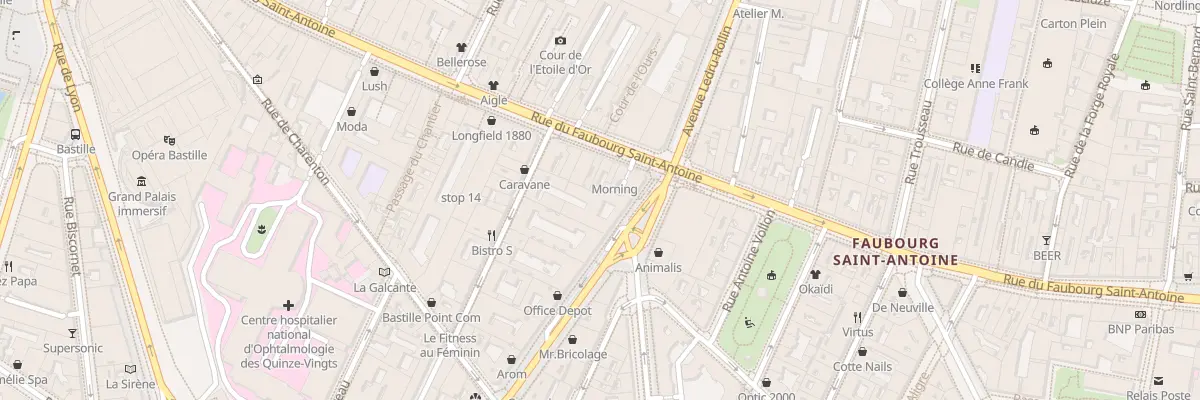 Plan du 94 Rue du Faubourg Saint-Antoine à Paris 12e Arrondissement