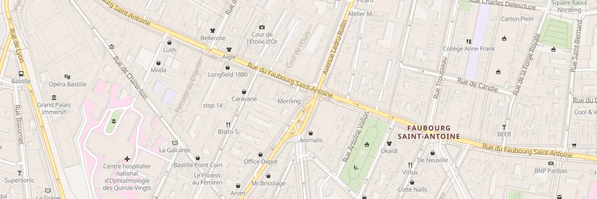 Plan du 96 Rue du Faubourg Saint-Antoine à Paris 12e Arrondissement