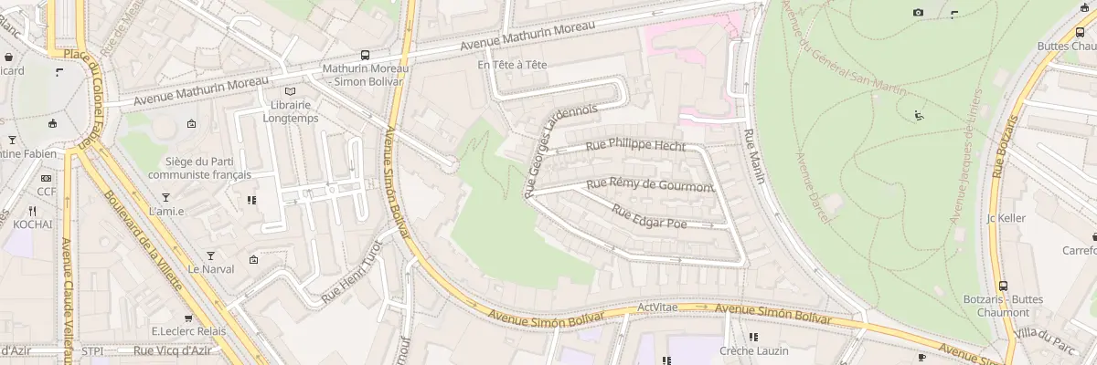 Plan du 28 Rue Rémy de Gourmont à Paris 19e Arrondissement