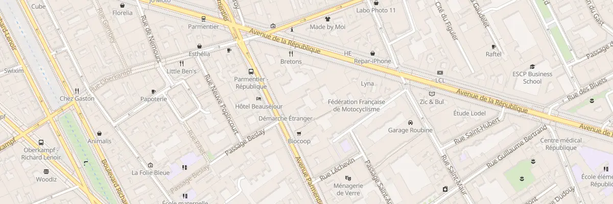 Plan du 76 Av Parmentier à Paris 11e Arrondissement