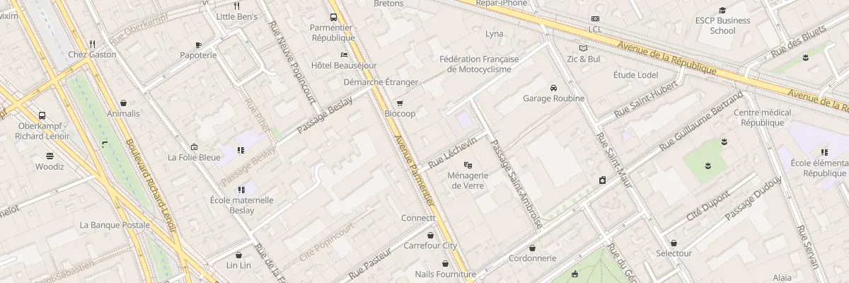Plan du 68 Av Parmentier à Paris 11e Arrondissement