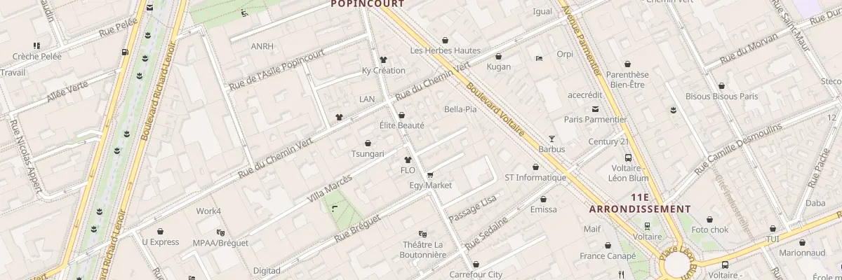 Plan du 36 Rue Popincourt à Paris 11e Arrondissement