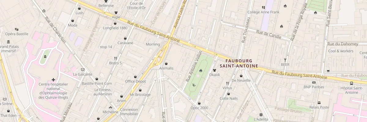 Plan du 104 Rue du Faubourg Saint-Antoine à Paris 12e Arrondissement