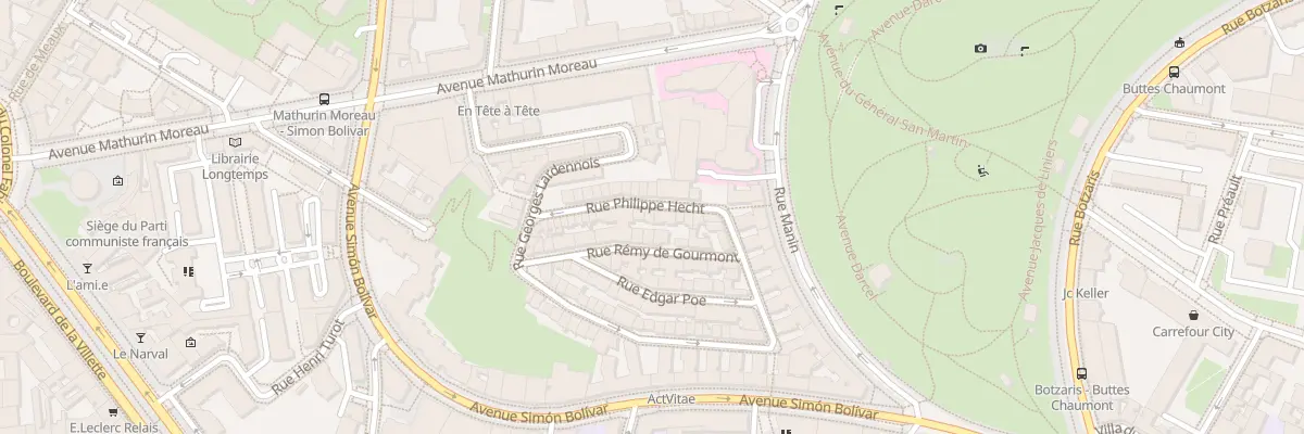 Plan du 11 Rue Philippe Hecht à Paris 19e Arrondissement