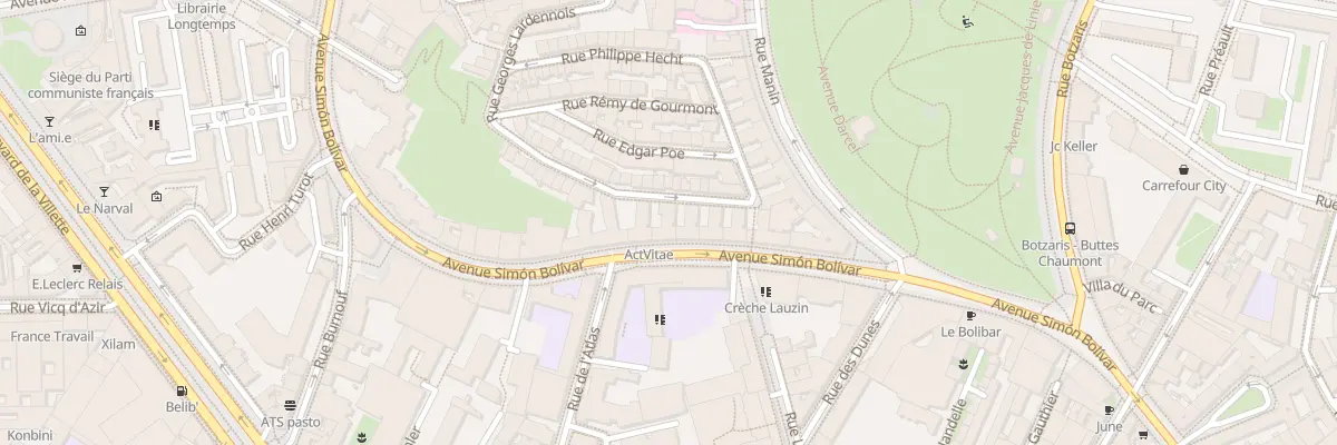 Plan du 60 Av Simon Bolivar à Paris 19e Arrondissement