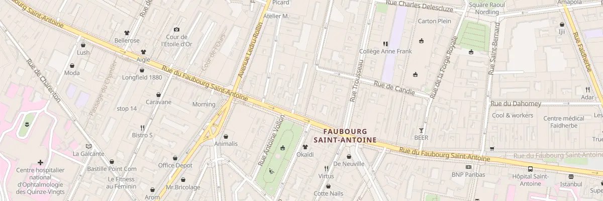 Plan du 129 Rue du Faubourg Saint-Antoine à Paris 11e Arrondissement