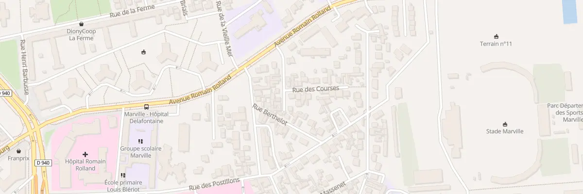 Plan du 2 Rue des Courses à Saint-Denis