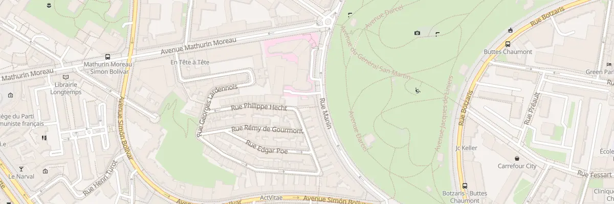 Plan du 21 Rue Manin à Paris 19e Arrondissement
