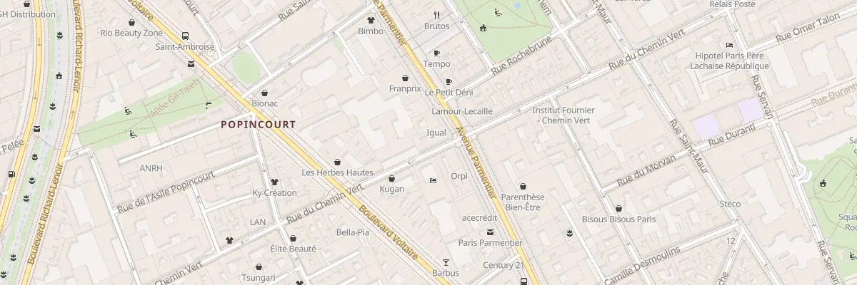 Plan du 17 Av Parmentier à Paris 11e Arrondissement
