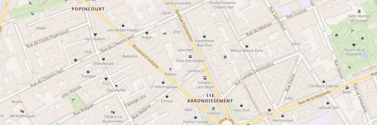 Plan du 5 Av Parmentier à Paris 11e Arrondissement