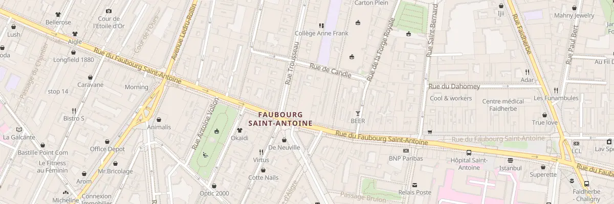 Plan du 151 Rue du Faubourg Saint-Antoine à Paris 11e Arrondissement