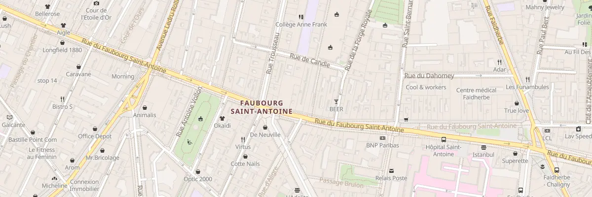 Plan du 155 Rue du Faubourg Saint-Antoine à Paris 11e Arrondissement