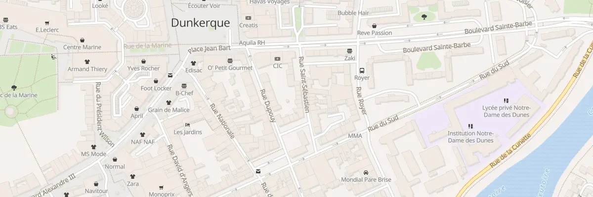 Plan du 10 Rue Saint Sébastien à Dunkerque