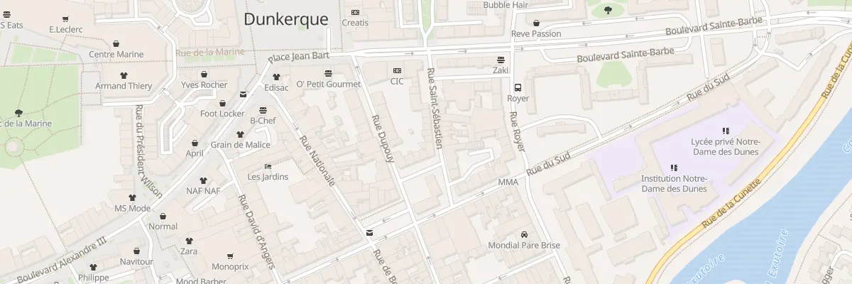 Plan du 14 Rue Saint Sébastien à Dunkerque