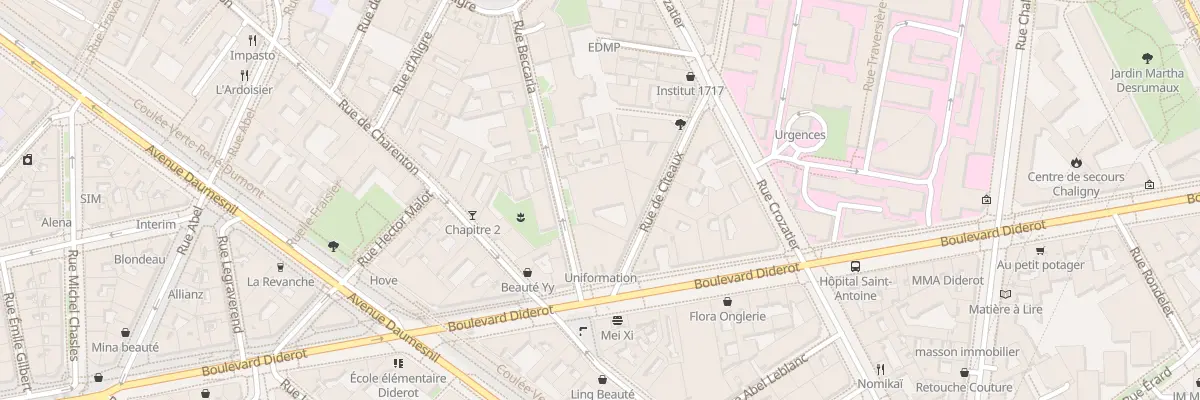 Plan du 12 Rue Beccaria à Paris 12e Arrondissement