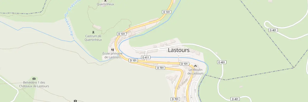 Plan du 14 Le Village à Lastours