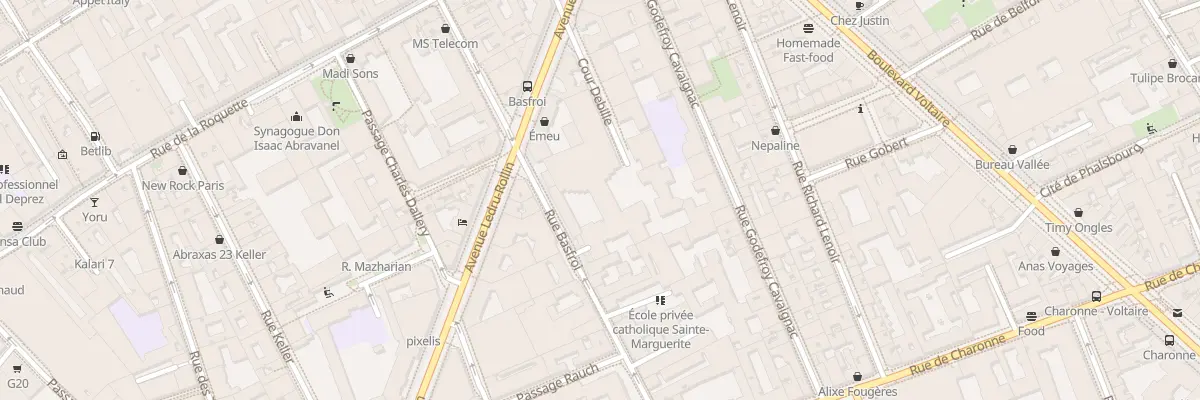 Plan du 28 Rue Basfroi à Paris 11e Arrondissement