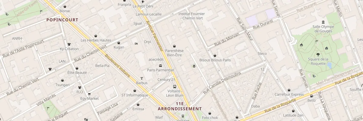 Plan du 12 Av Parmentier à Paris 11e Arrondissement