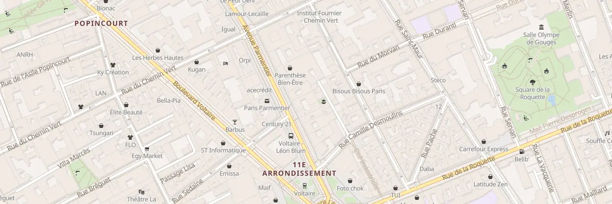 Plan du 10 Av Parmentier à Paris 11e Arrondissement