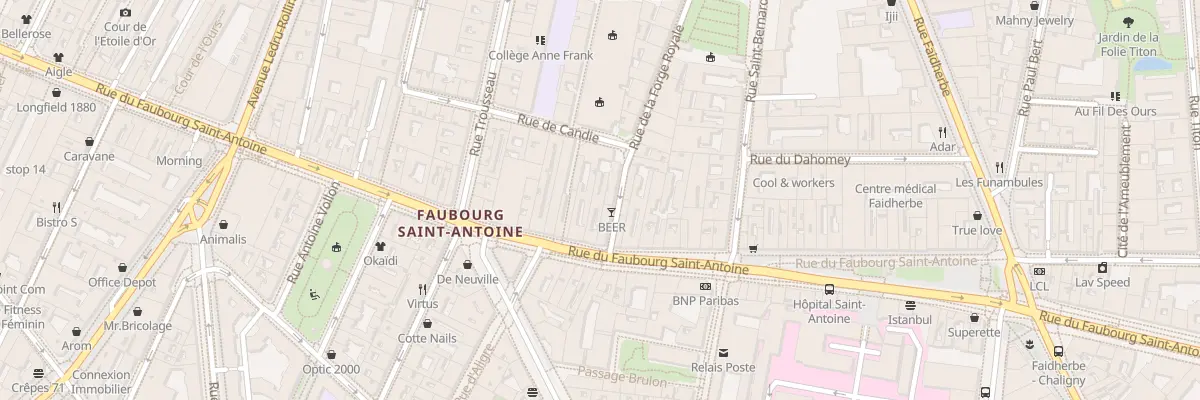 Plan du 163 Rue du Faubourg Saint-Antoine à Paris 11e Arrondissement