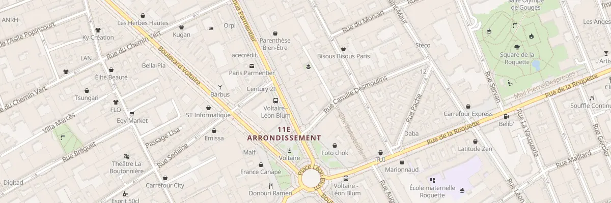 Plan du 2 Av Parmentier à Paris 11e Arrondissement