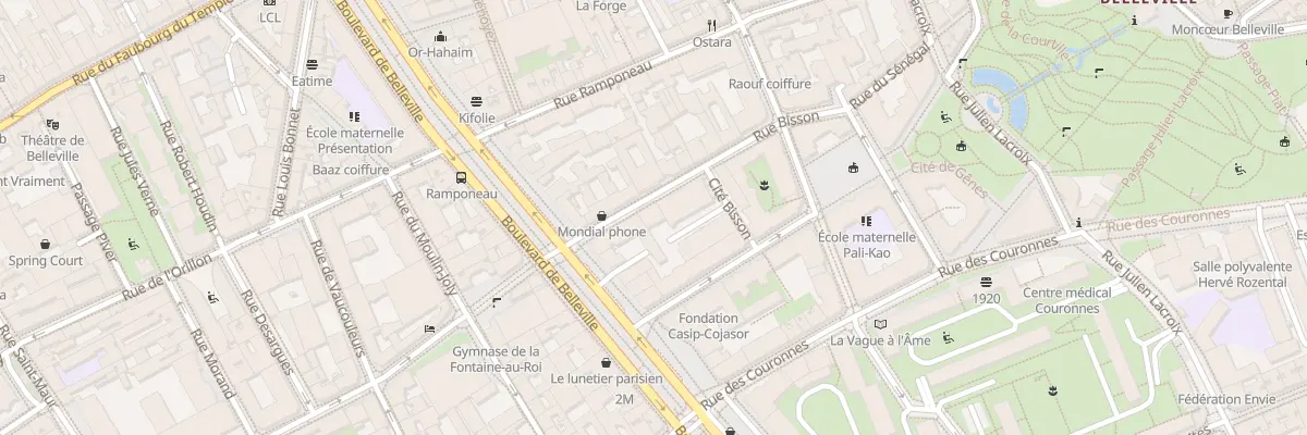 Plan du 10 Rue Bisson à Paris 20e Arrondissement