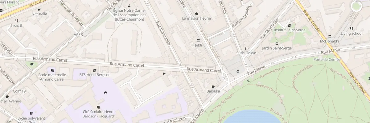 Plan du 12 Rue Armand Carrel à Paris 19e Arrondissement