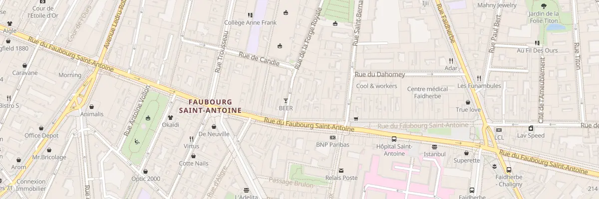 Plan du 169 Rue du Faubourg Saint-Antoine à Paris 11e Arrondissement