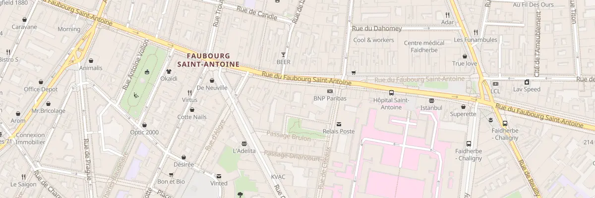 Plan du 154 Rue du Faubourg Saint-Antoine à Paris 12e Arrondissement