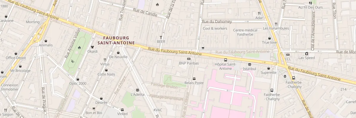 Plan du 156 Rue du Faubourg Saint-Antoine à Paris 12e Arrondissement