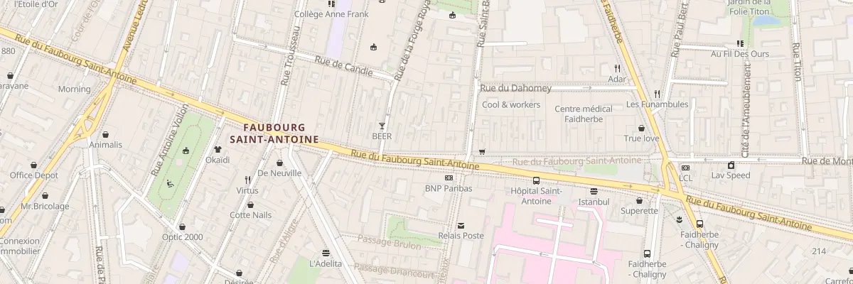 Plan du 175 Rue du Faubourg Saint-Antoine à Paris 11e Arrondissement