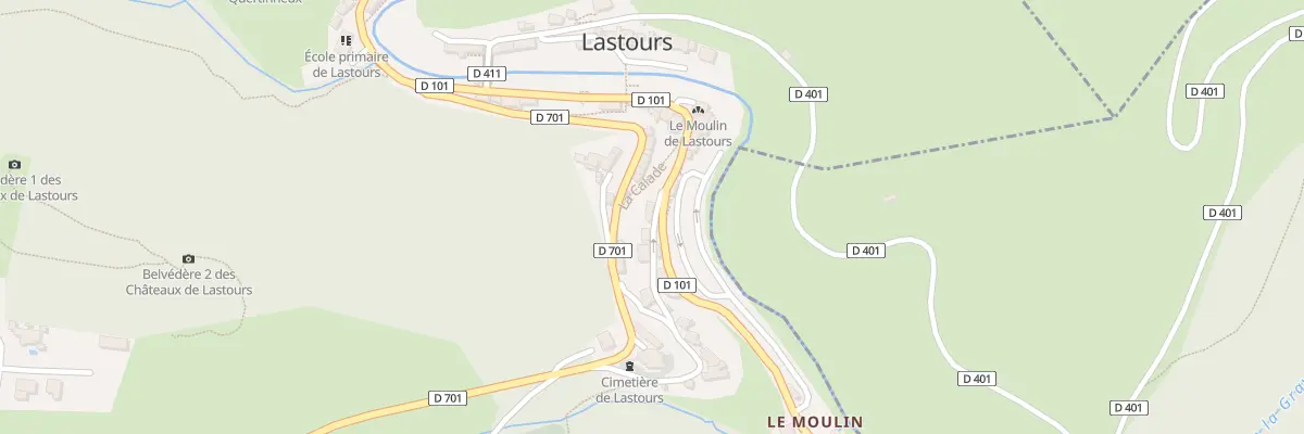 Plan du 47 Le Village à Lastours