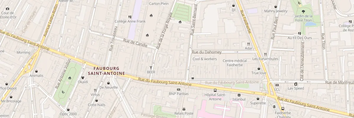 Plan du 179 Rue du Faubourg Saint-Antoine à Paris 11e Arrondissement