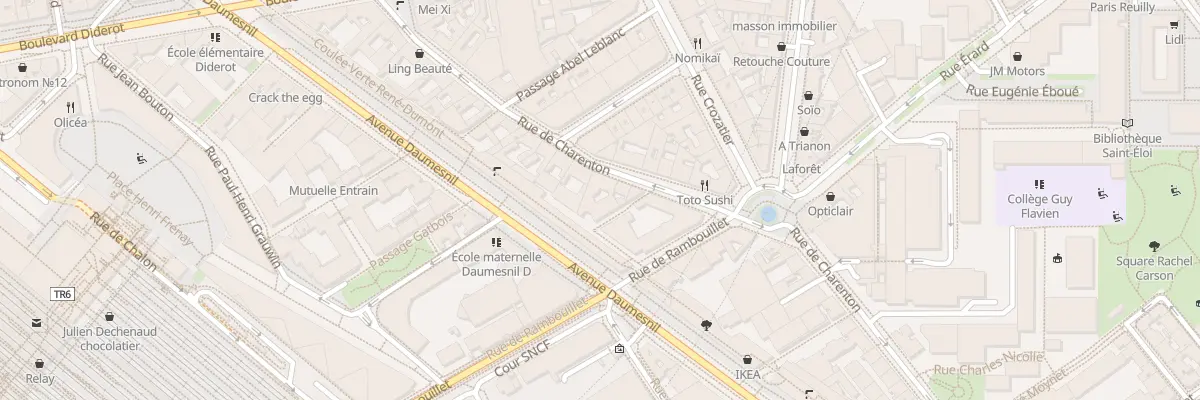 Plan du 154 Rue de Charenton à Paris 12e Arrondissement